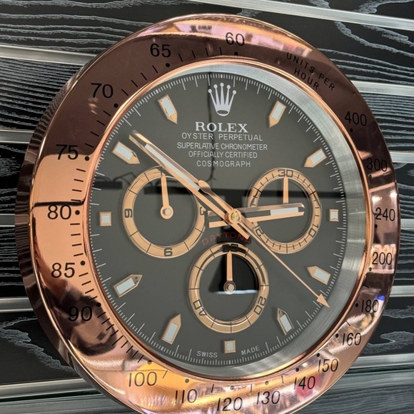 DAYTONA Cosmograph Wall Clock Pink Rose gold bezel insert and black face dial🔥 - Picture 2 of 7